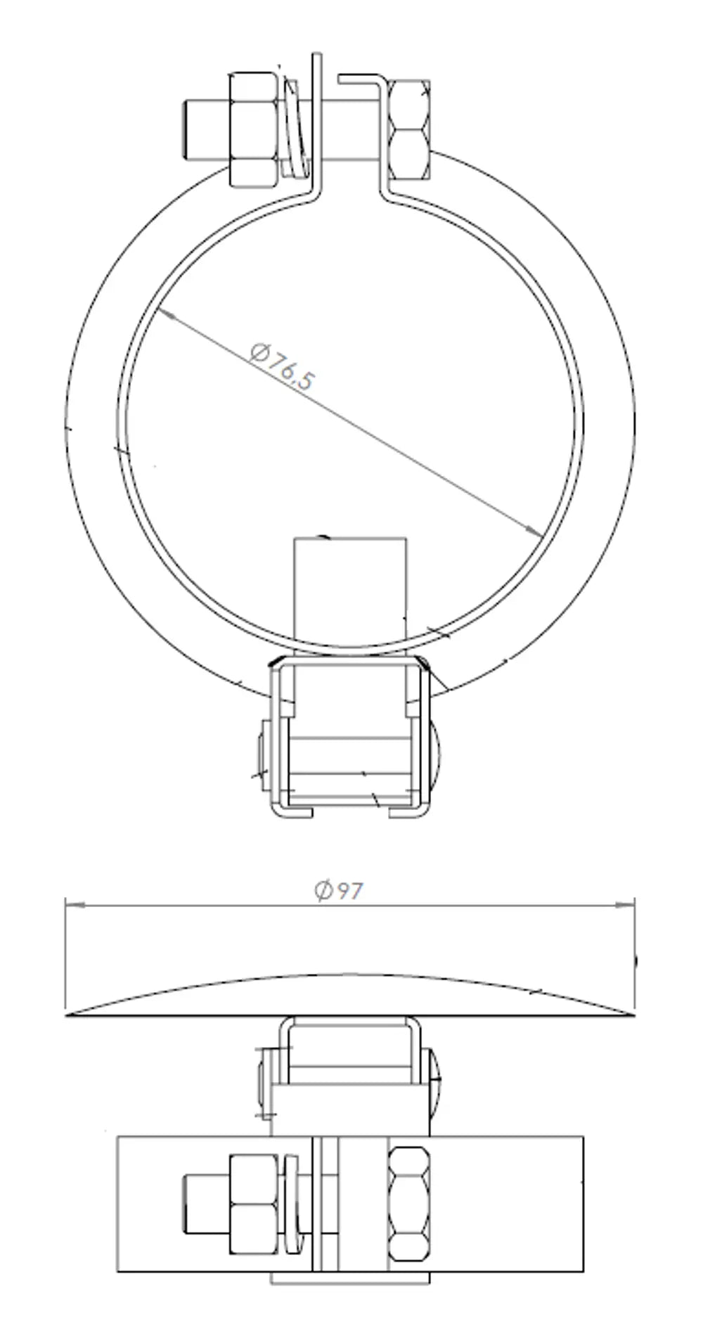Parapioggia, Ø=75, ZINC - 98475