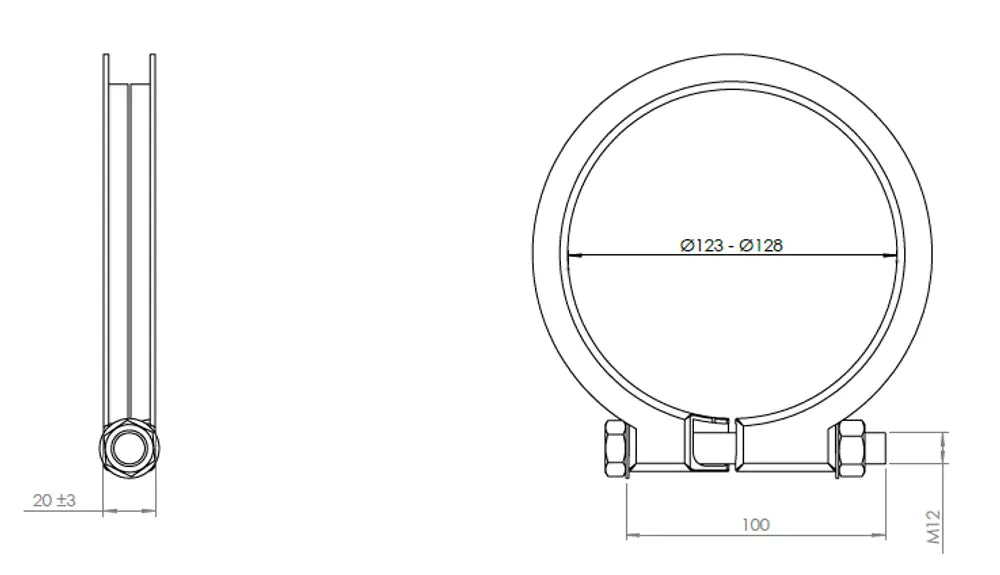 Fascetta per marca camion per Mercedes, Ø=123-128 mm, ALU - 99127