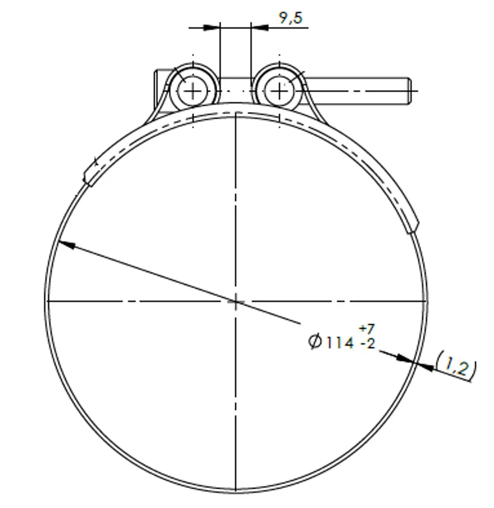 HoseFit Fascetta per Iveco, Ø=112-121 / L=20 mm, INOX - 99214