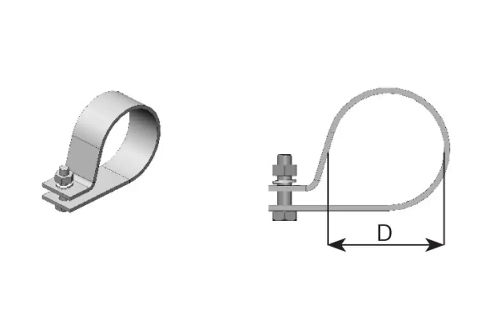 Tubo Fascetta, Ø=75 / L=40 mm, M10, ZINC - 99475
