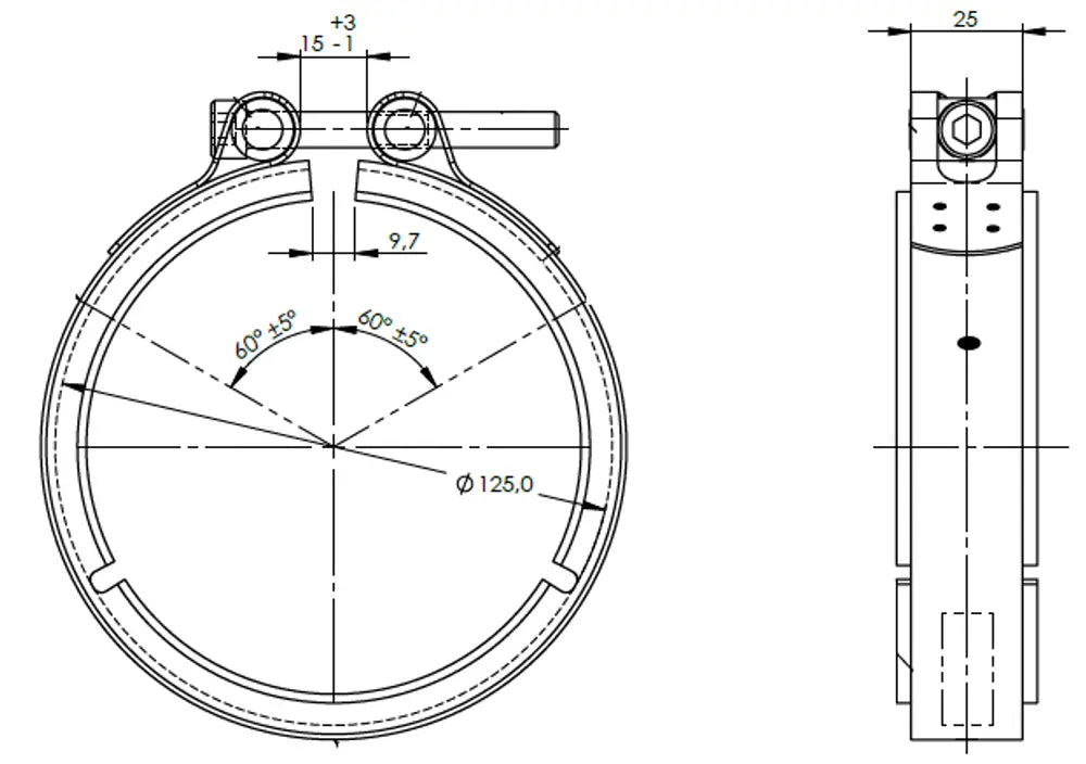 Fascetta a V Single Bolt, Ø=101.6 / L=25 mm, INOX - 99681