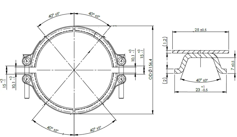 Fascetta a V, Double Bolt, Ø=127 / L=25 mm, INOX - 99688