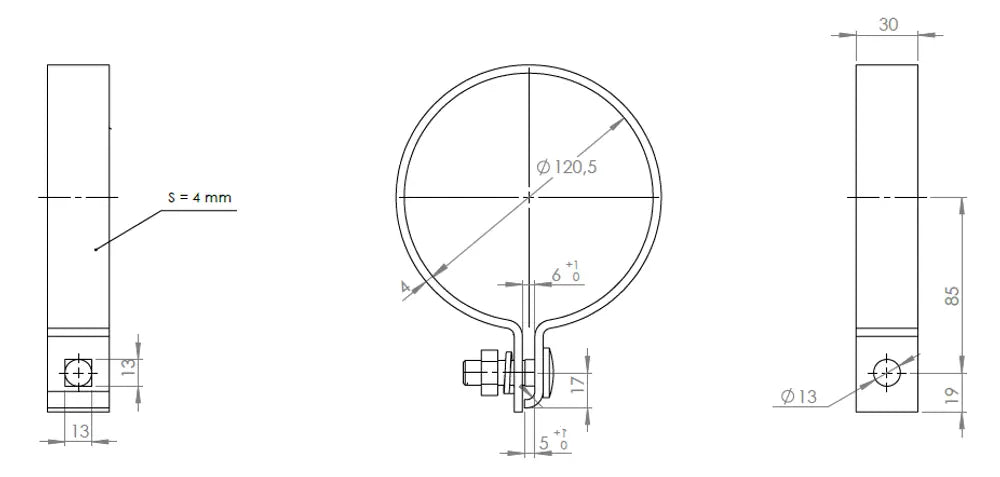 Fascetta DIN per Mercedes, Ø=120.5 / L=30 mm, ALU - 99720
