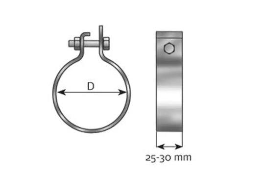 Fascetta DIN per Mercedes, Ø=124.5 / L=30 mm, ALU - 99724