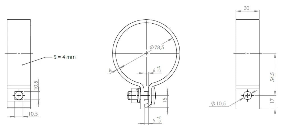 Fascetta DIN per Mercedes, Ø=78.5 / L=30 mm, ALU - 99778