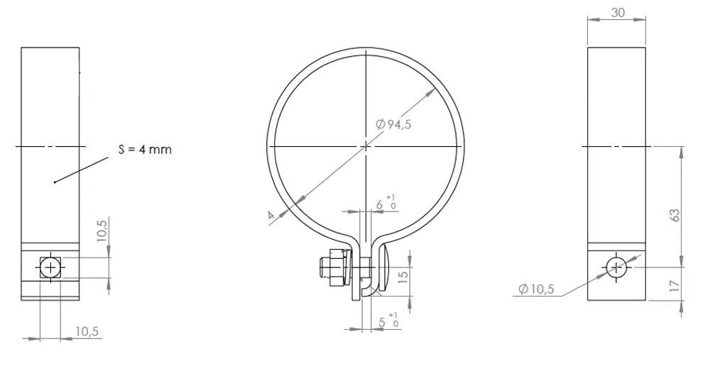 Fascetta DIN per Mercedes, Ø=94.5 / L=30 mm, ALU - 99794