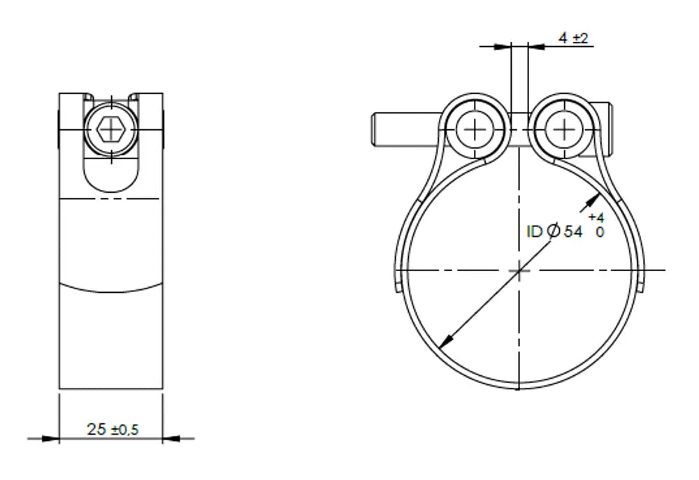 TightFit Fascetta, Ø=54-57 mm, ALU - 99858