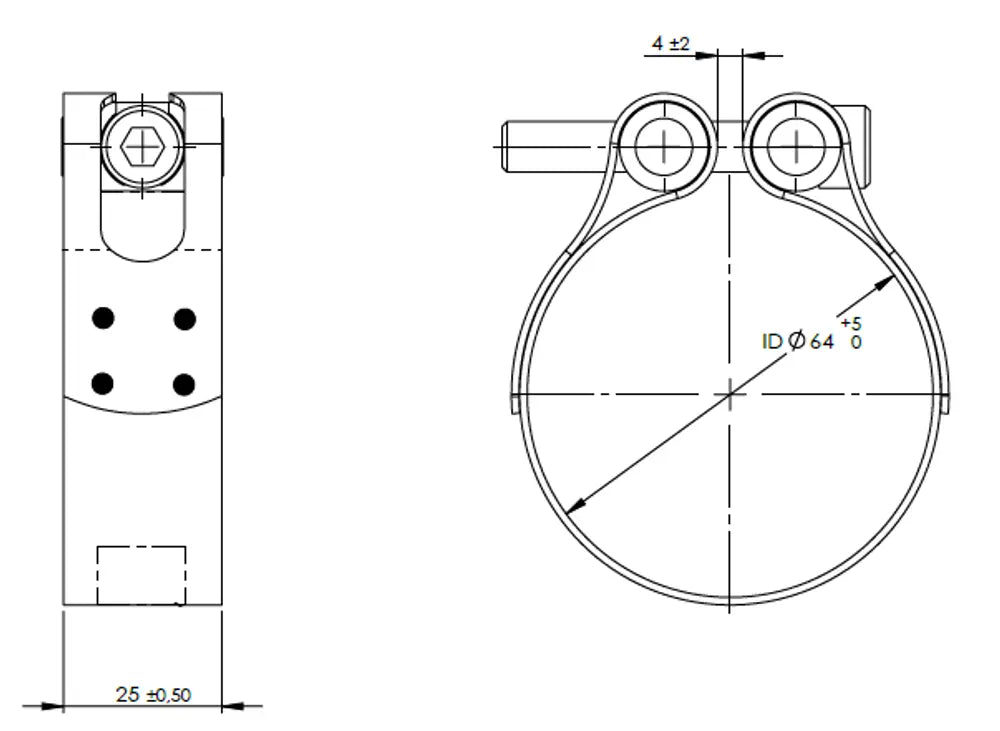 TightFit Fascetta, Ø=64-67 mm, INOX - 99865