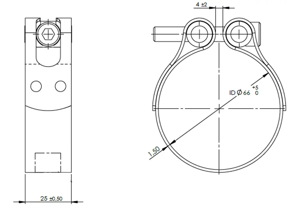 TightFit Fascetta, Ø=66-69 mm, ALU - 99866