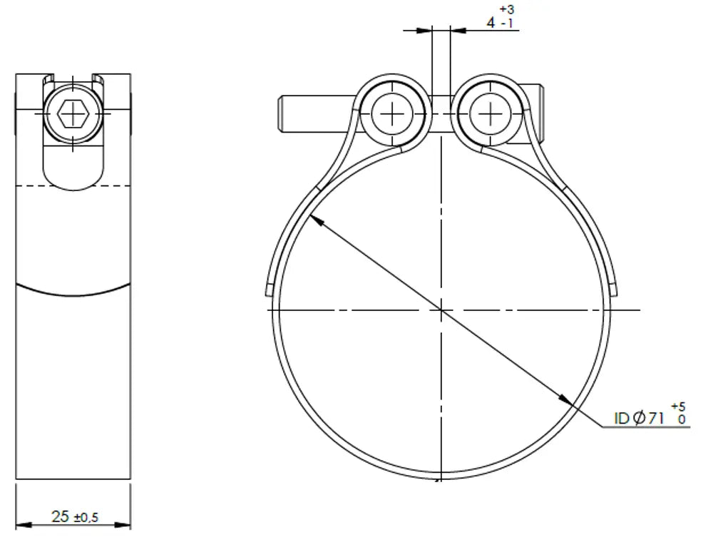 TightFit Fascetta, Ø=71-74 mm, ALU - 99871