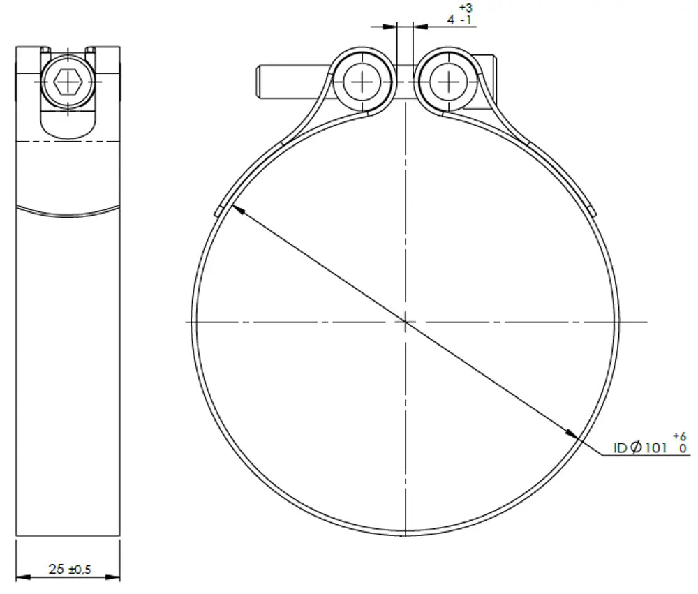 TightFit Fascetta per VDL, Ø=101-105 mm, INOX - 99901