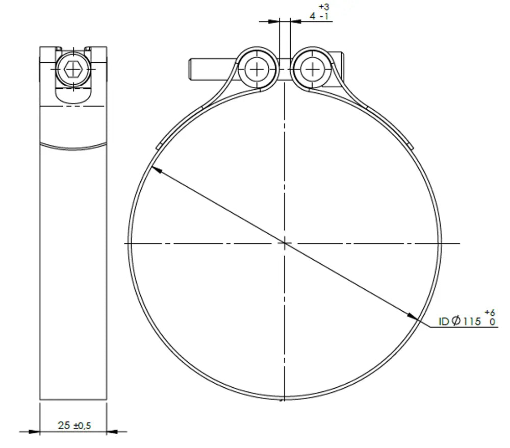 TightFit Fascetta, Ø=115-118 mm, INOX - 99916