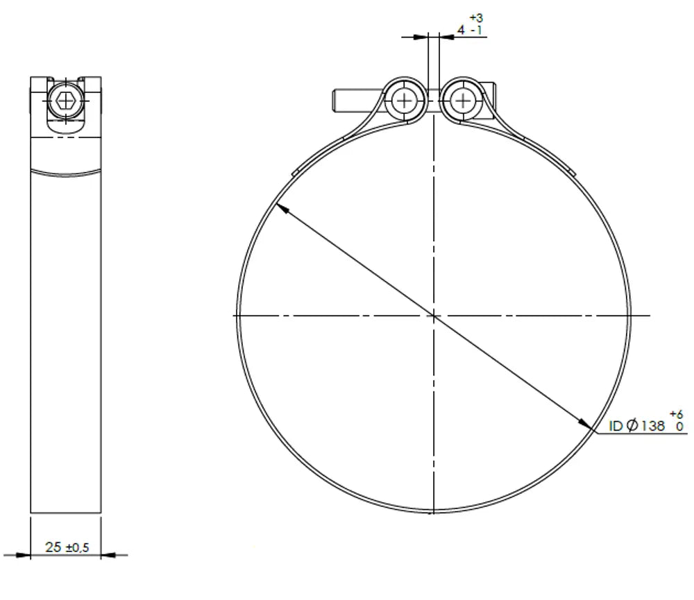 TightFit Fascetta, Ø=142-146 mm, INOX - 99944