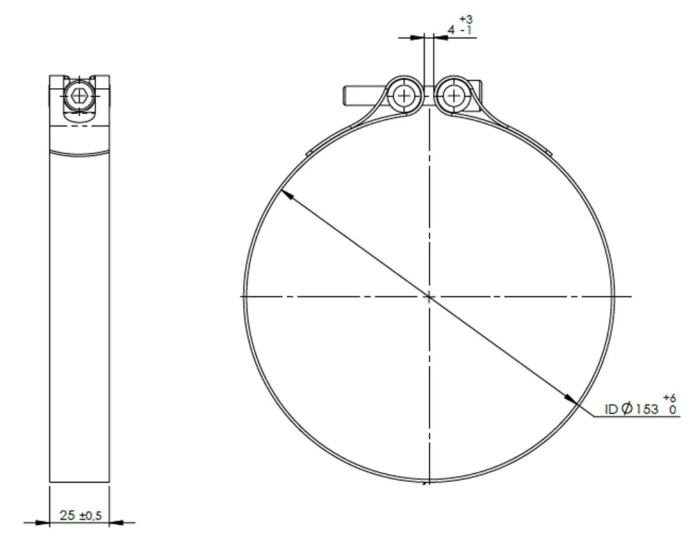TightFit Fascetta, Ø=153-158 mm, INOX - 99954