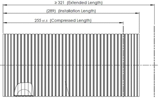 Tubo flessibile, D2S+, Ø=128.3 / L=255, SS - 9BB003
